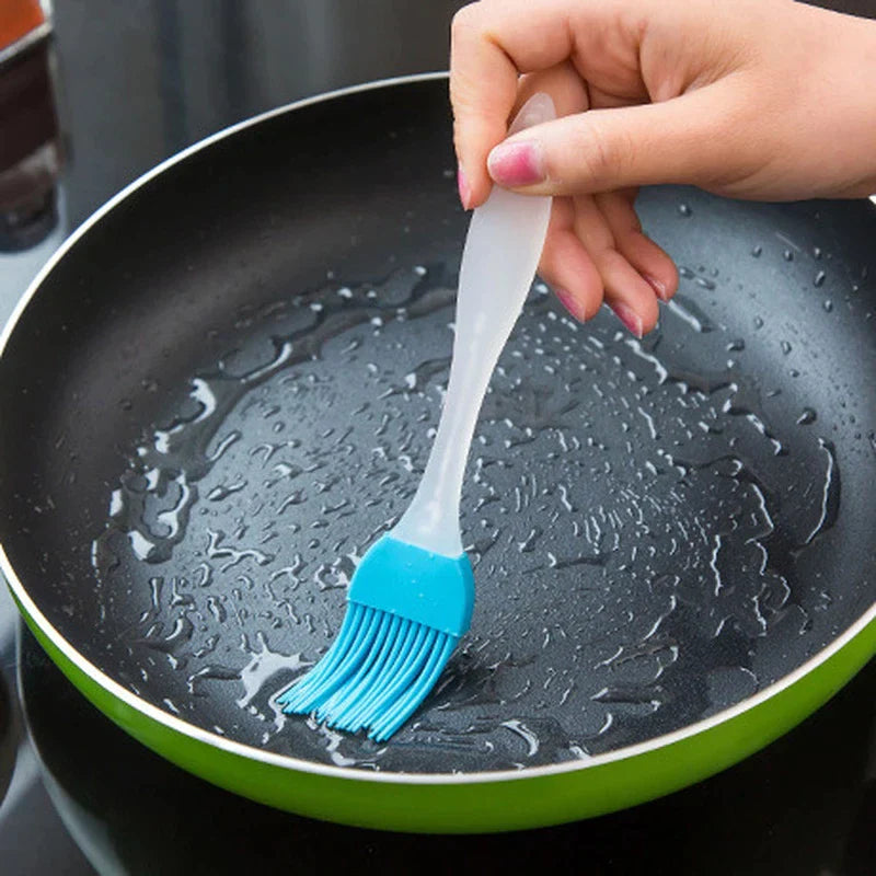 2 Pair (4PCS) - Spatula & BBQ Oil Brush - Silicone Acrylic Transparent Spatula - Silicone Acrylic Transparent Brush