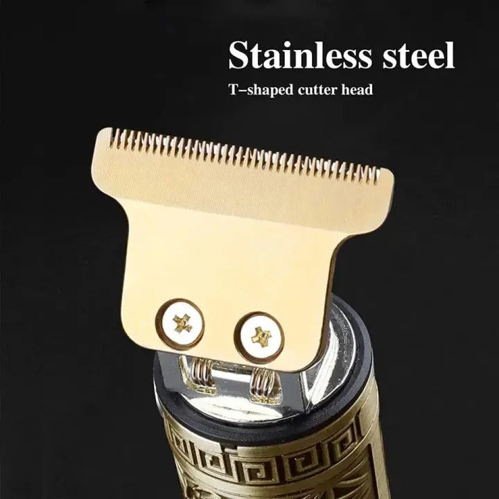 Vintage T9 Metal Body Hair Trimmer for Men ✂️ | USB Rechargeable Professional Hair Clipper | Beard, Hair & Precision Detailer